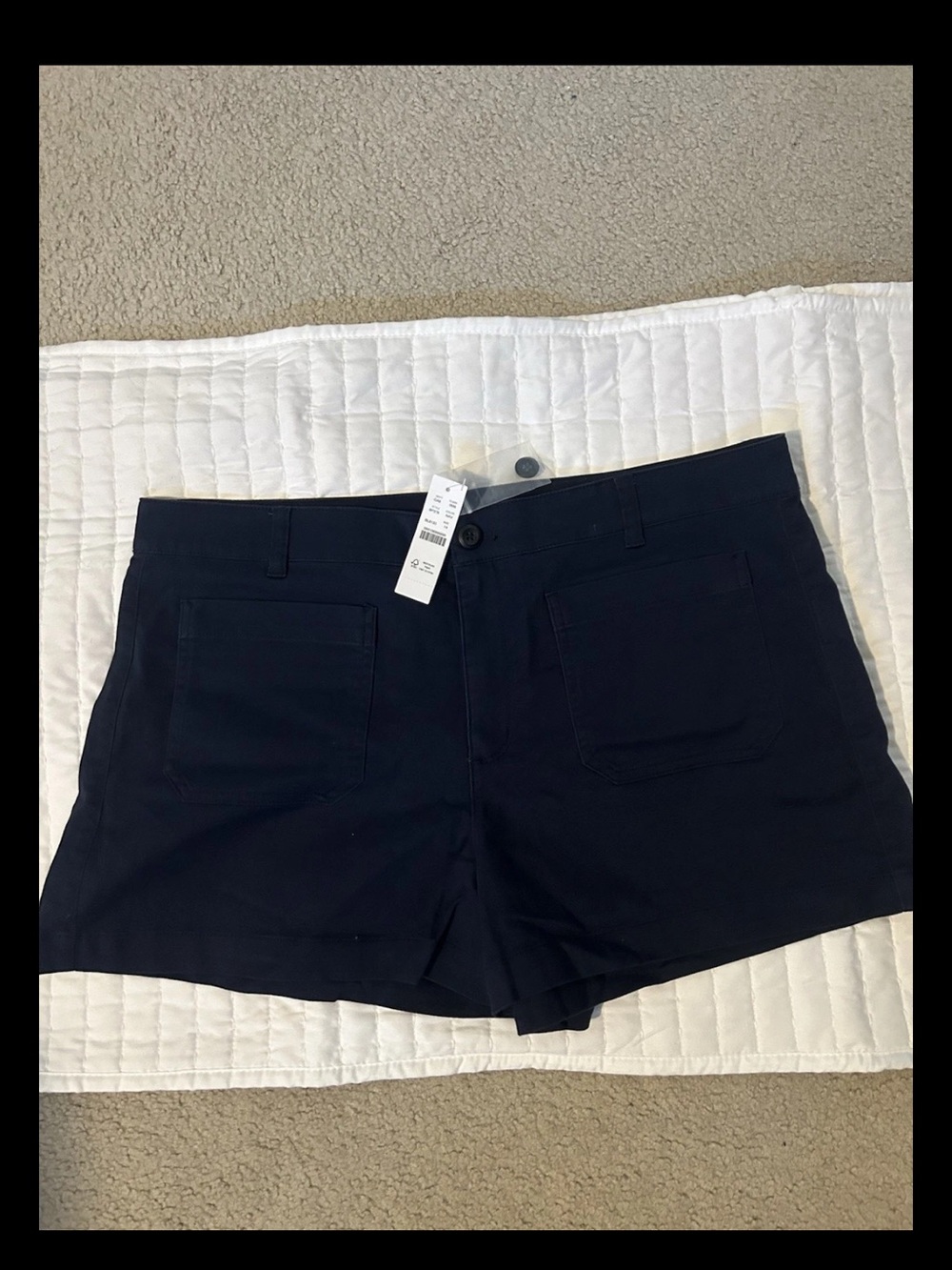 J. Crew Navy Bermuda Shorts with Patch Pockets